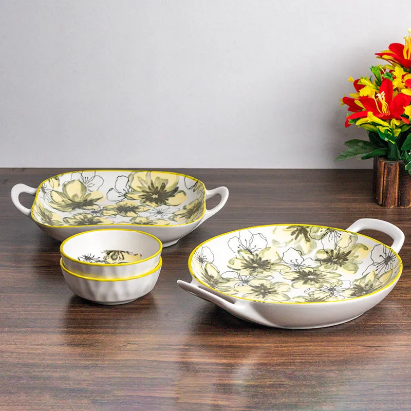Verdant Bloom Porcelain Platter - Four Piece Set media 3