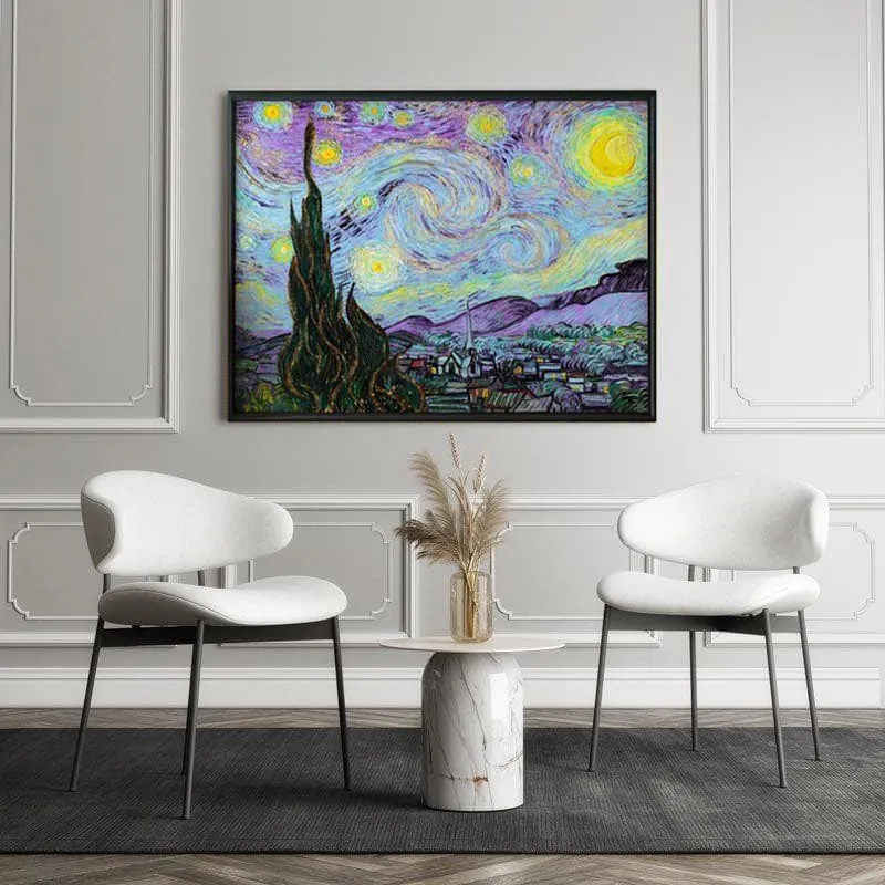 The Starry Night Canvas Wall Art - Black Frame media 5