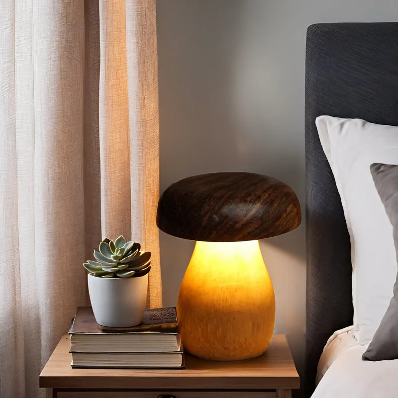 ArtGlow Boho Mango Wood Table Lamp - Beige media 6