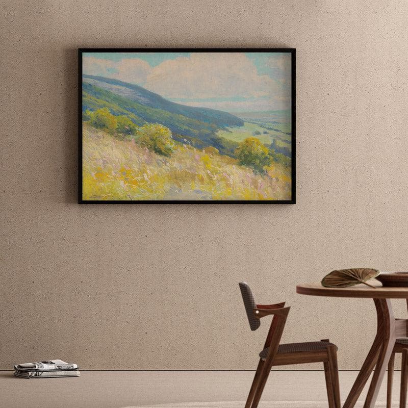Sping Charm Landscape Canvas Wall Painting - Black Frame