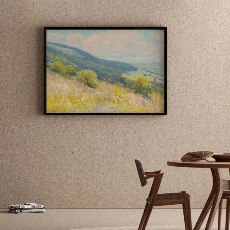 Sping Charm Landscape Canvas Wall Painting - Black Frame media 1