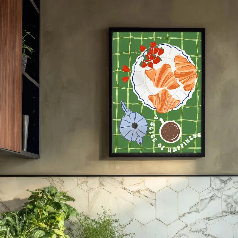 Olive Dining Archival Canvas Wall Art - Black media 3