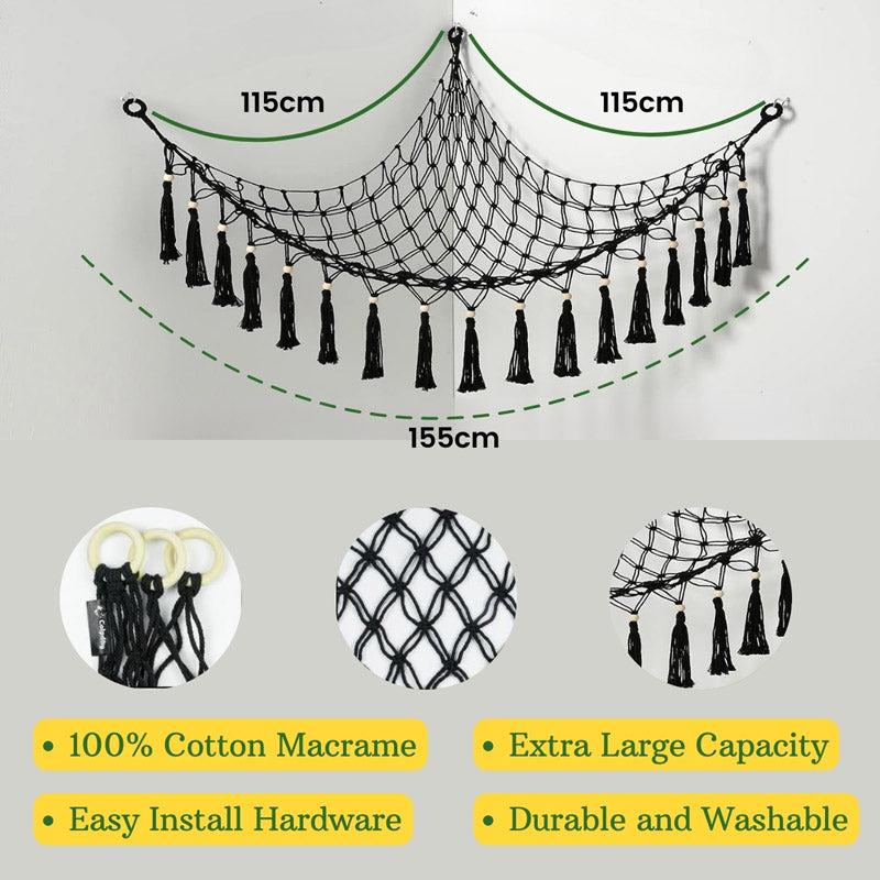 Iara Macrame Toy Hammock - Black media 3