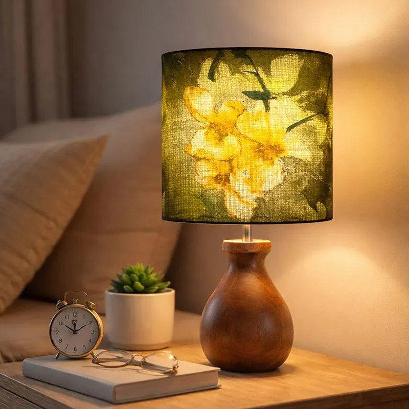 FloralGaze Wooden Table Lamp media 3