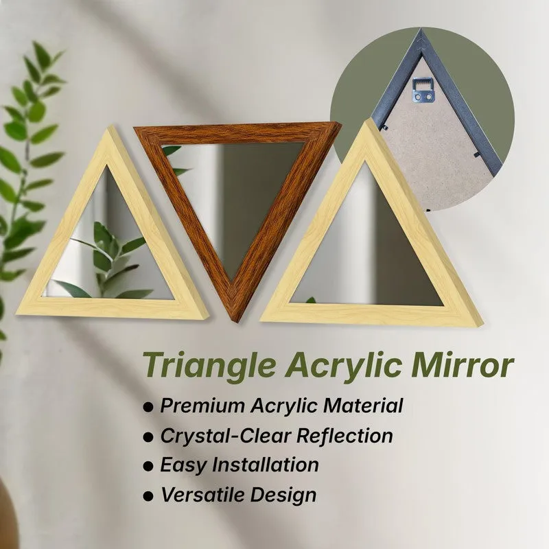 TriEdge Prism Wall Mirrors (Brown) - Set Of Three media 6