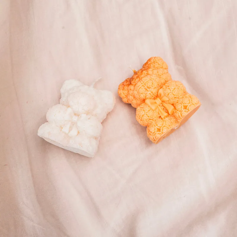 Adorable Teddy Bear Soy Wax Candle Set - Orange Scented media 6