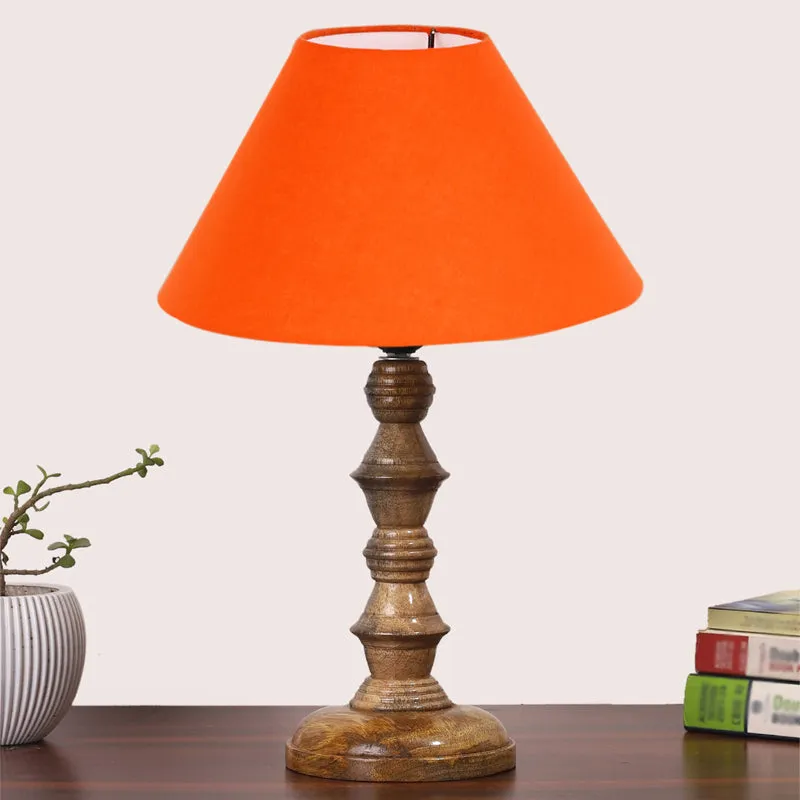 Cotin II Timber Wooden Table Lamp - Orange,Brown media 3