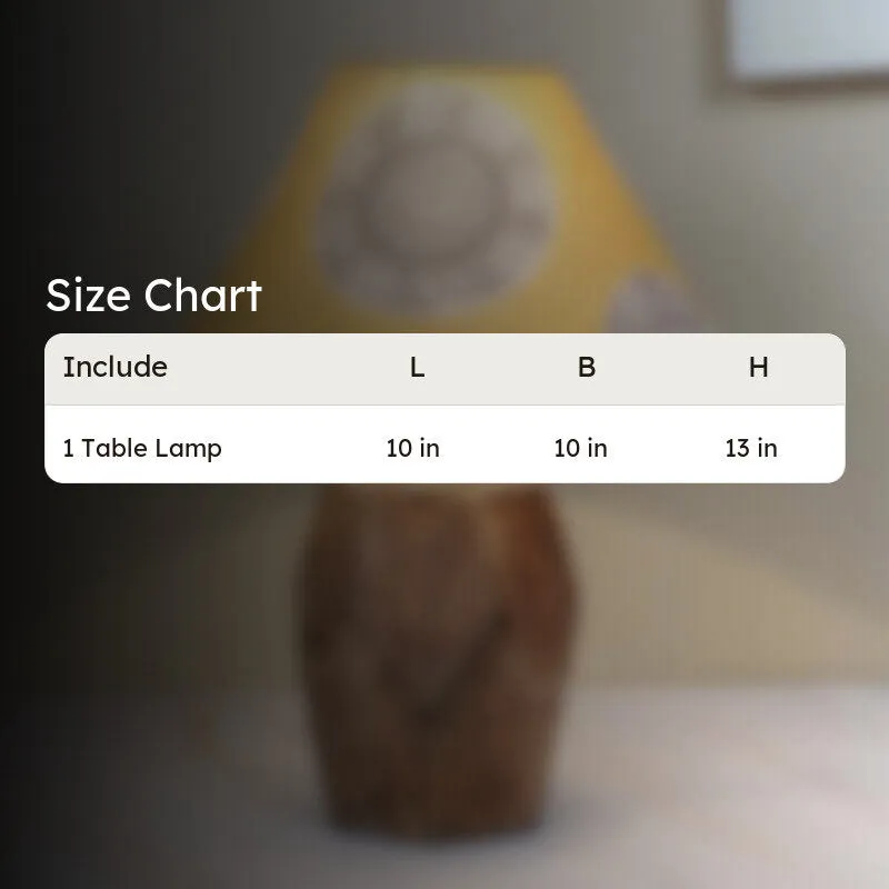 Mandala Merry Printed Mango Wood Table Lamp - Brown,Yellow,White media 7