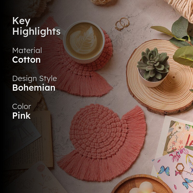 Dover Handcrafted Coaster (Pink) - Set Of Two media 2