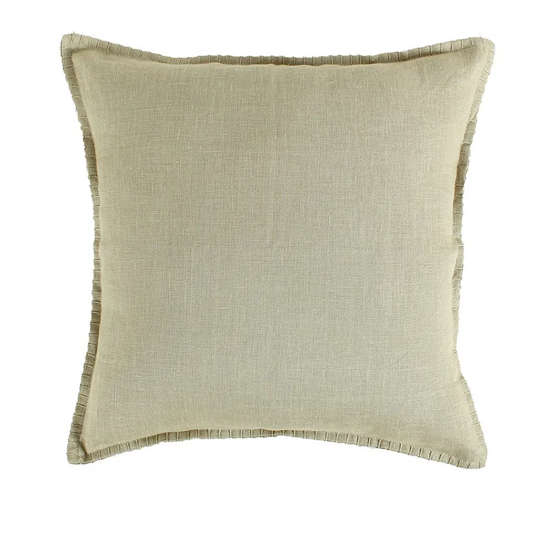 Royal Rhythm Solid Cotton Cushion Cover (Beige) - Set Of Two media 3