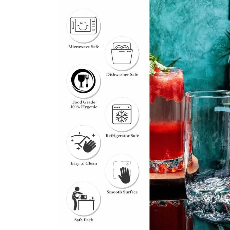 Troopee Straight Glass Tumbler (380 ML) - Set Of Six media 7