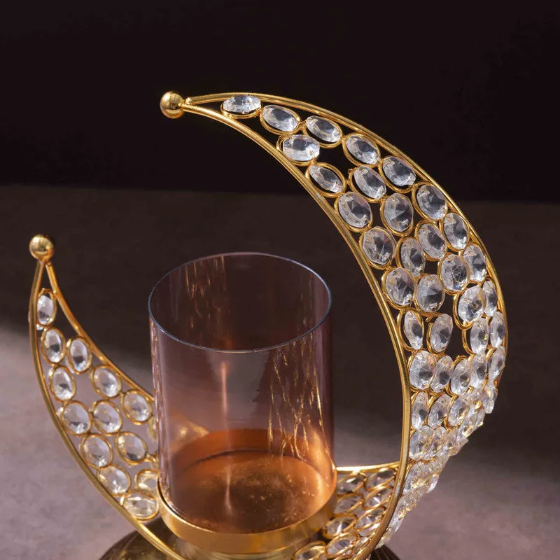 Celestial Crescent Candle Holder - Gold media 8