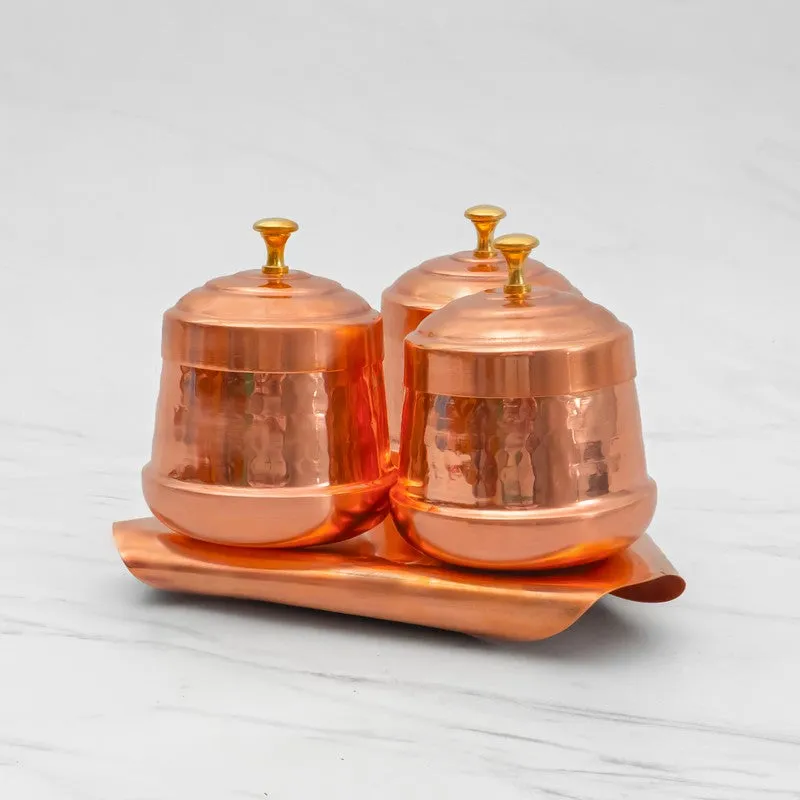 SoftHue Copper Dryfruit Containers - Set Of Three media 3