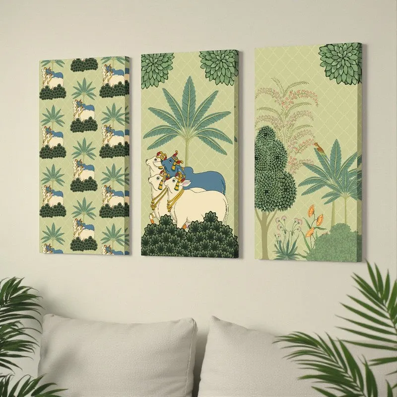 Emerald Pichwai Wall Art - Set Of Three media 1