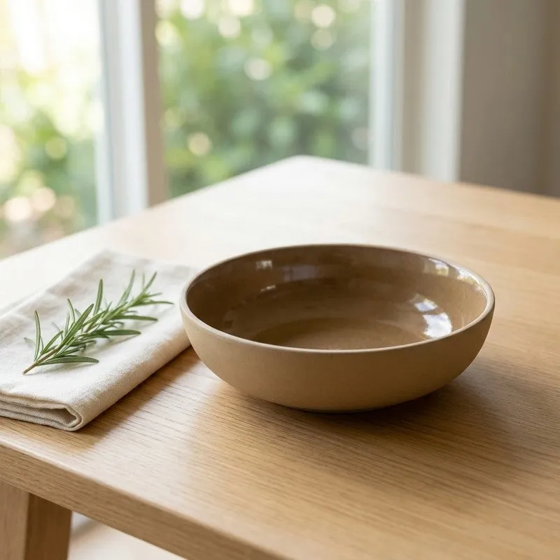Earth & Amber Serving Bowl media 1