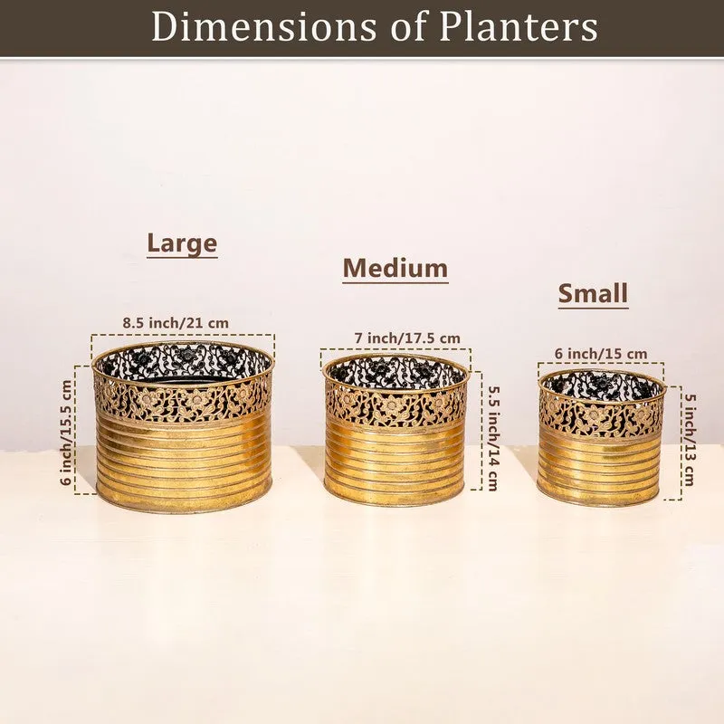 Stone Metal Planters - Set Of Three media 6