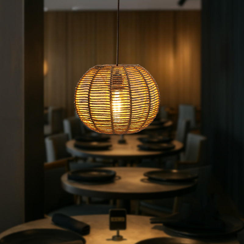 Lume Ray Rattan Ceiling Lamp media 3