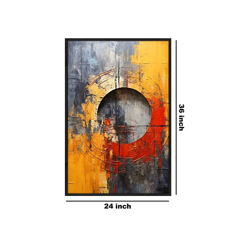 Flamma Cinere Abstract Wall Painting With Frame media 6