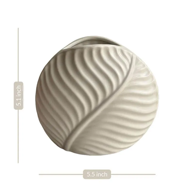 Leafy Twist Ceramic Vase media 4