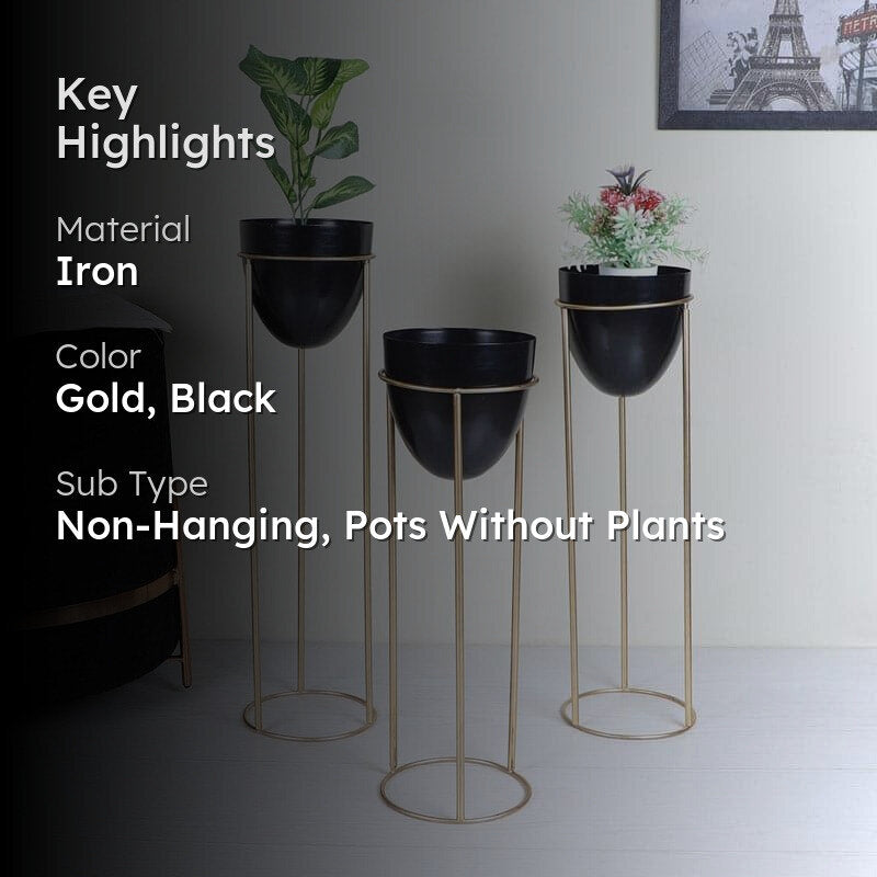 Kiromia Floor Planter (Black) - Set Of Three media 2