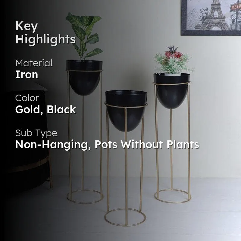 Kiromia Floor Planter (Black) - Set Of Three media 2