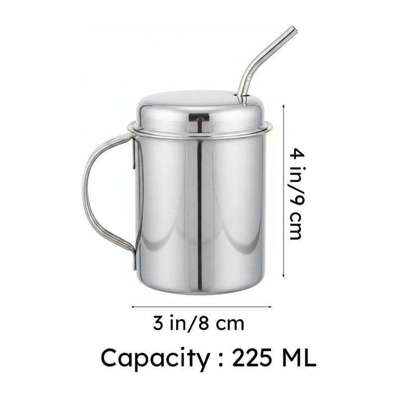 Altomer Stainless Steel Sipper With Straw (225 ML) - Set Of Two image 7