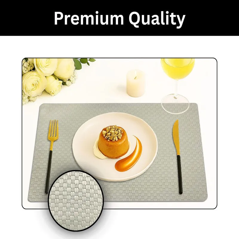 Claymor Grey Rectangle PVC Table Mats - Set Of Four media 3