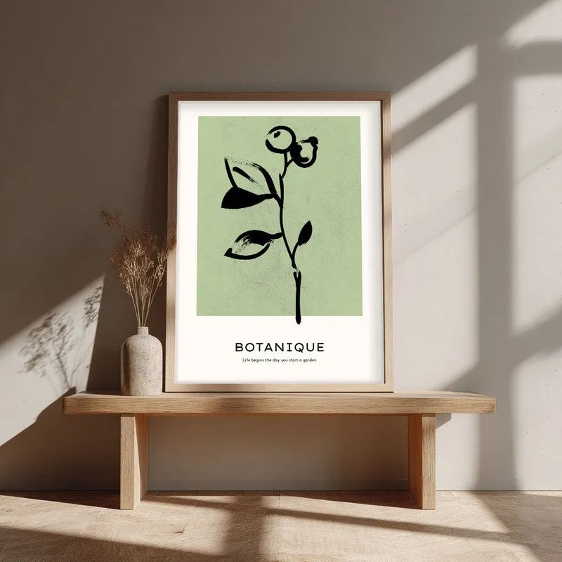 Floral Silhouette Canvas Wall Painting With Brown Frame media 4