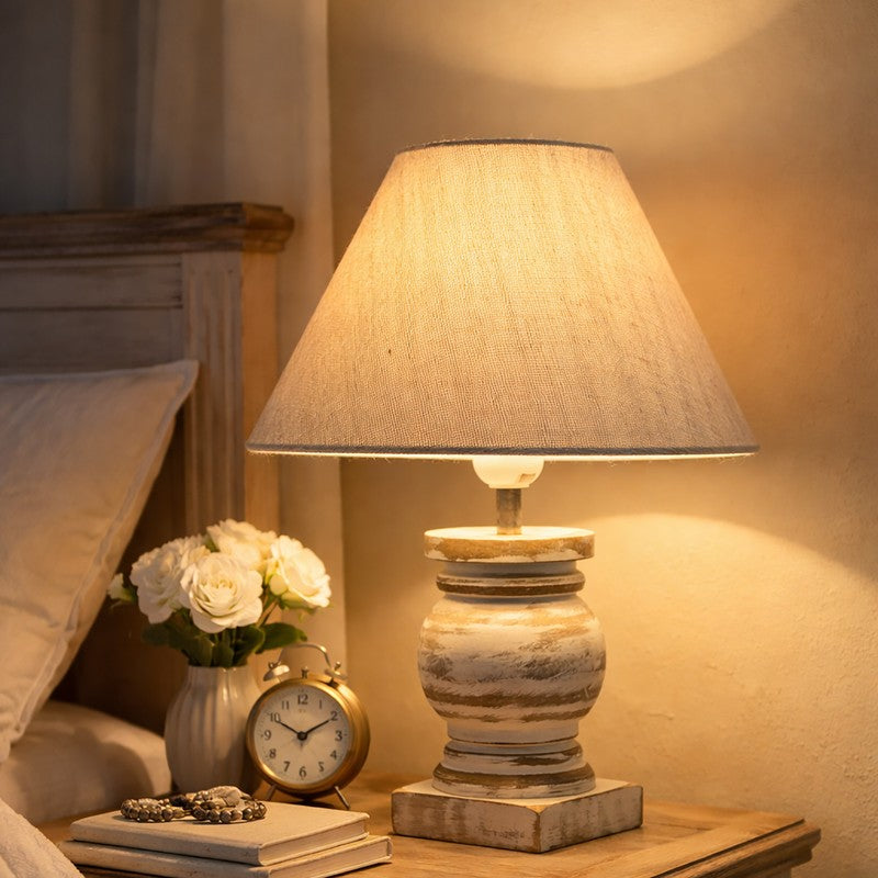 MonoCraft Wooden Table Lamp - Beiige