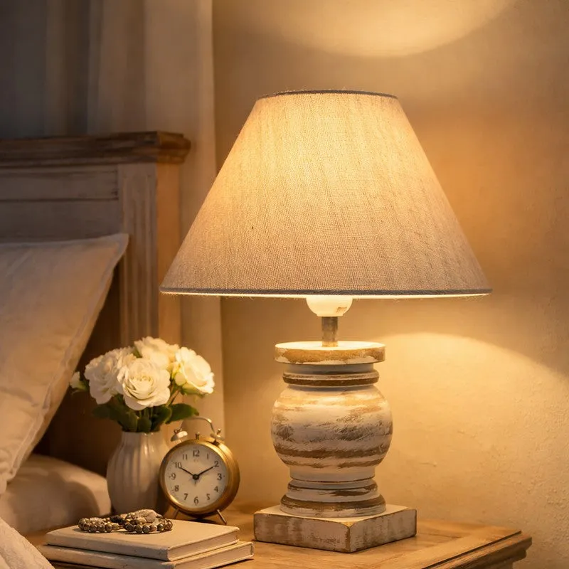 MonoCraft Wooden Table Lamp - Beiige media 1