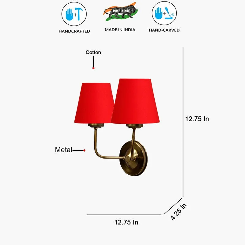 Lumoire Duo Cone Metal Wall Lamp - Gold,Red media 8
