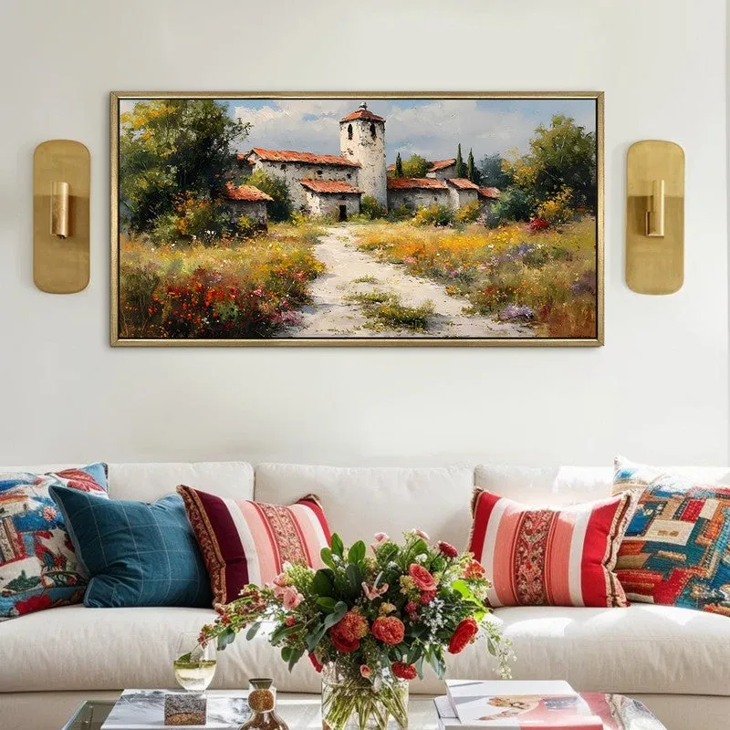 Rustic Serenity Canvas Wall Painting With Frame media 1
