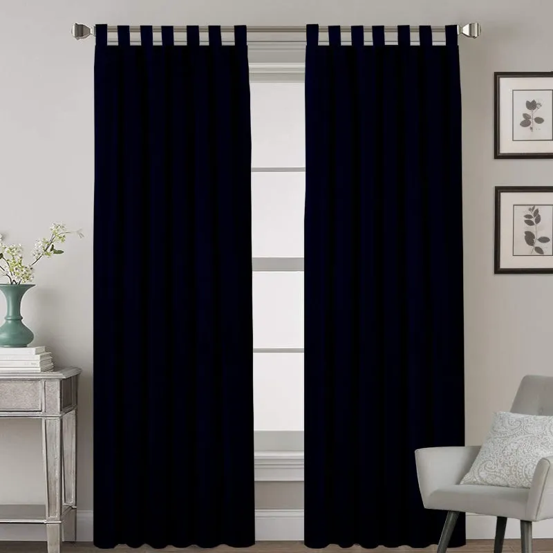 Esme Tab Top Medium Width Curtain - Navy Blue media 1