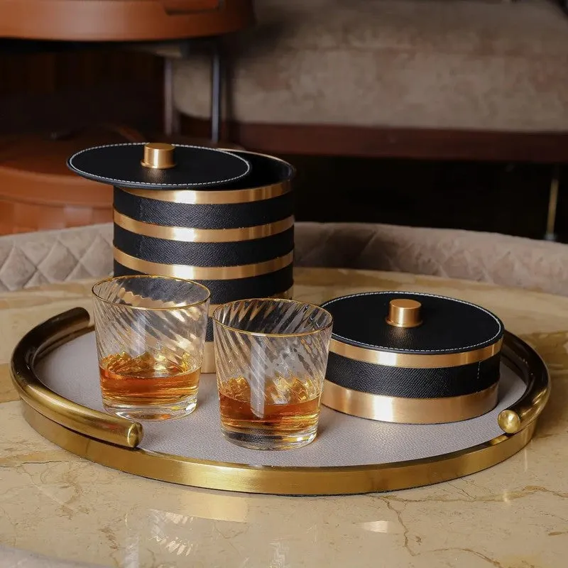 Regal Serve (Faux Leather,Stainless Steel) Serving Tray media 1