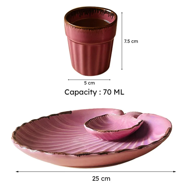 Ocean Glaze Ceramic Platter with Kulha - Three Piece Set media 10