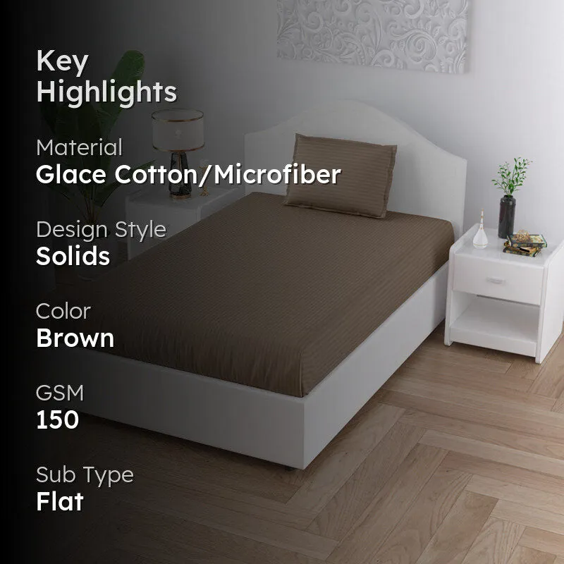 Sofia Solid Bedsheet - Brown media 2