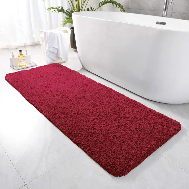 Nuo Luxe Micro Fiber Runner Rug - Maroon media 1