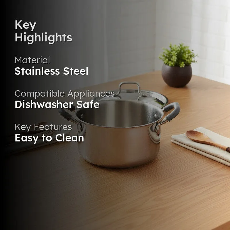 Bakes Stainless Steel Cooking Pot - 8300 ML media 2