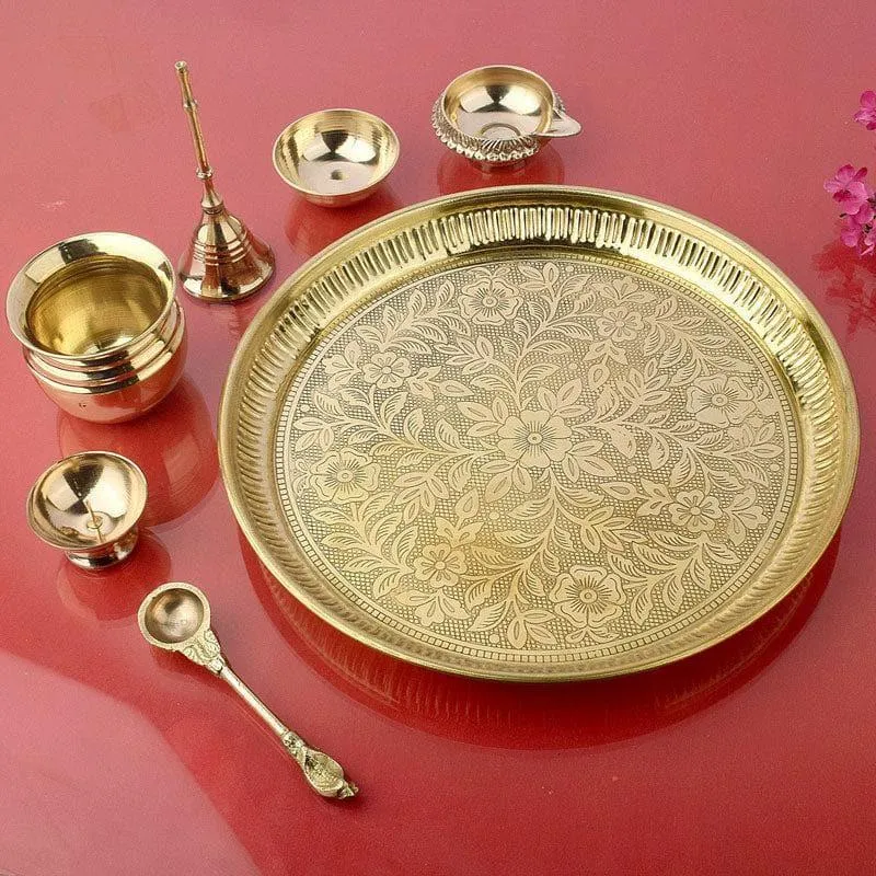 Chitranshi Brass Pooja Thali media 1