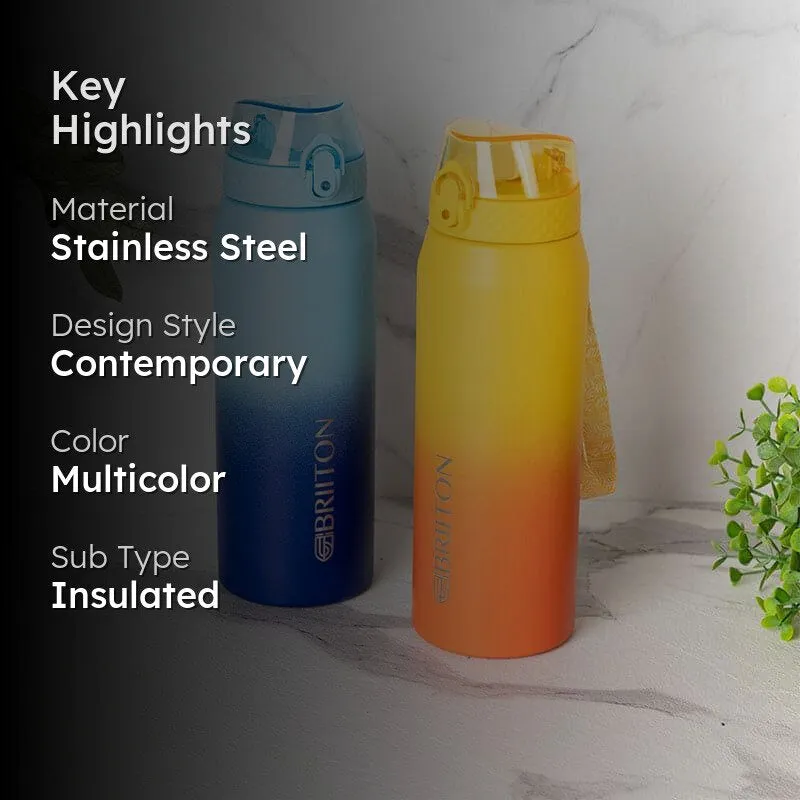 Quench Calm Hot & Cold Thermos Water Bottle (Yellow & Blue, 750 mL Each) - Set Of Two media 2