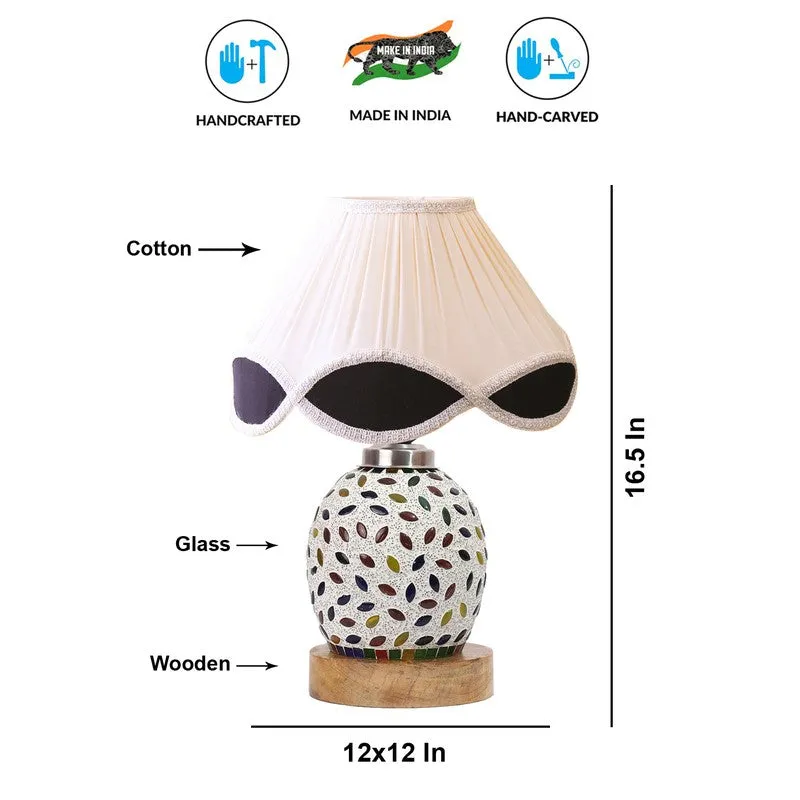 Serixa Pleated Wooden Table Lamp - Multicolor media 9