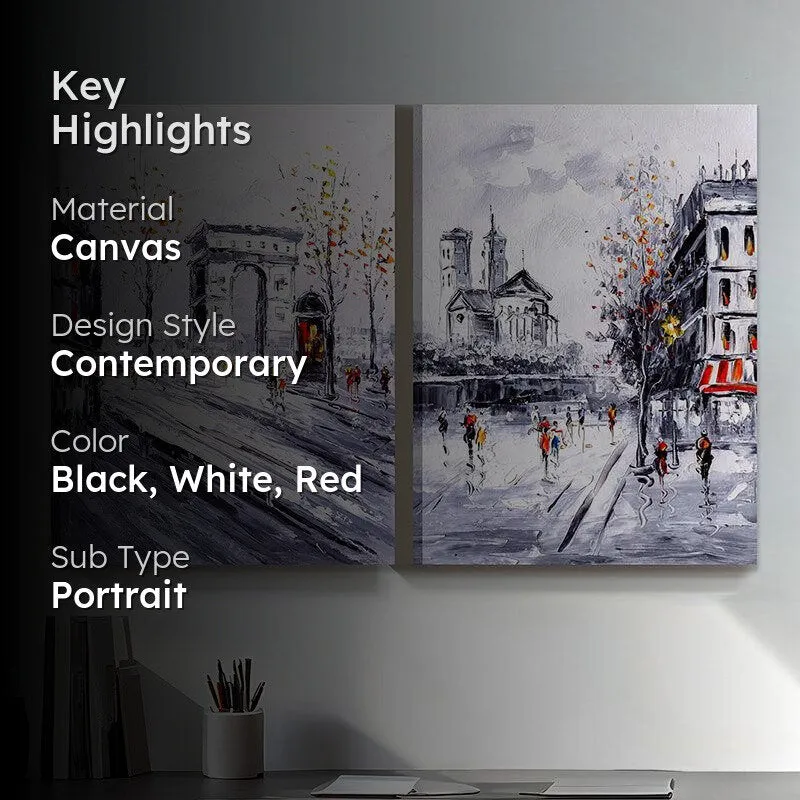 Streets Of Wonder Canvas Wall Painting - Set Of Two media 2