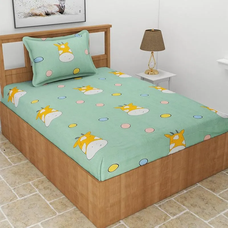 Party Moo Kids Microfiber Bedsheet (Emerald Green) - 130 GSM media 3
