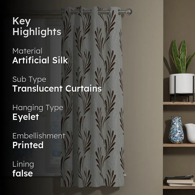 Vincent Floral Artificial Silk Curtain media 2
