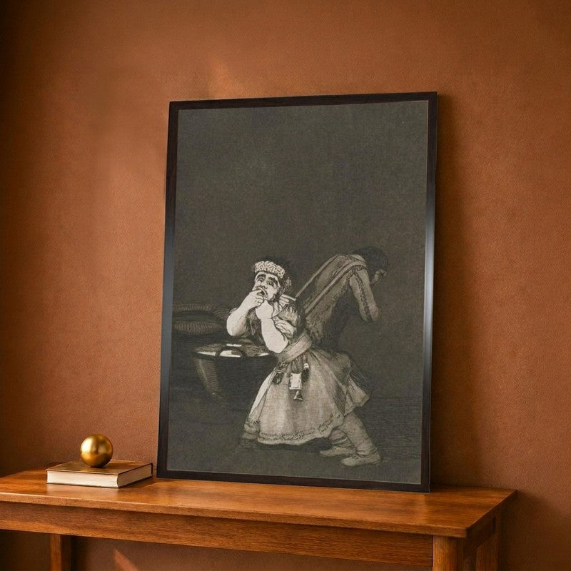 Nocturne Plate from Los Caprichos 1797-1798 Canvas Wall Painting - 12 x 18 Inches