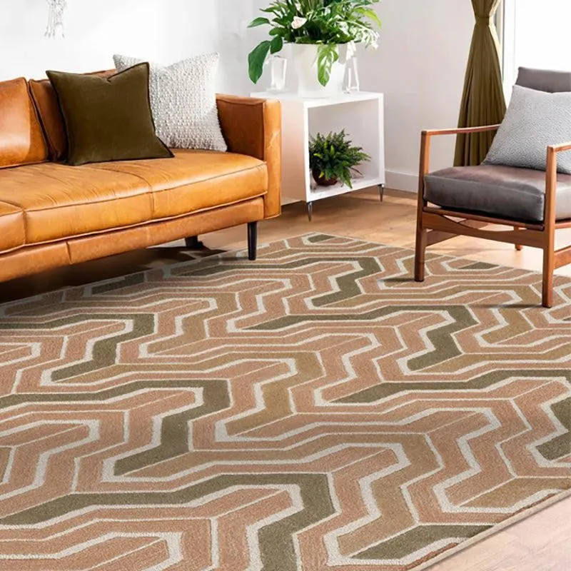 Elpis Hand Tufted Geometric Wool & Nylon Carpet - Beige media 3