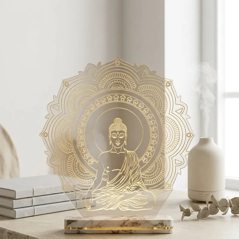 Blissfully Buddha Acrylic Table Lamp - Transparent media 3