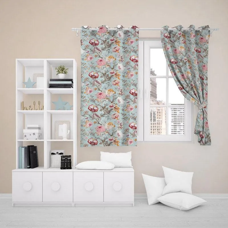 Mivaana Floral Curtain (Green) - Set Of Two media 4
