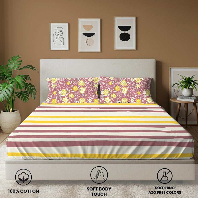 Urban Space Minimal Luxe Cotton Bedsheet - 144 TC media 4