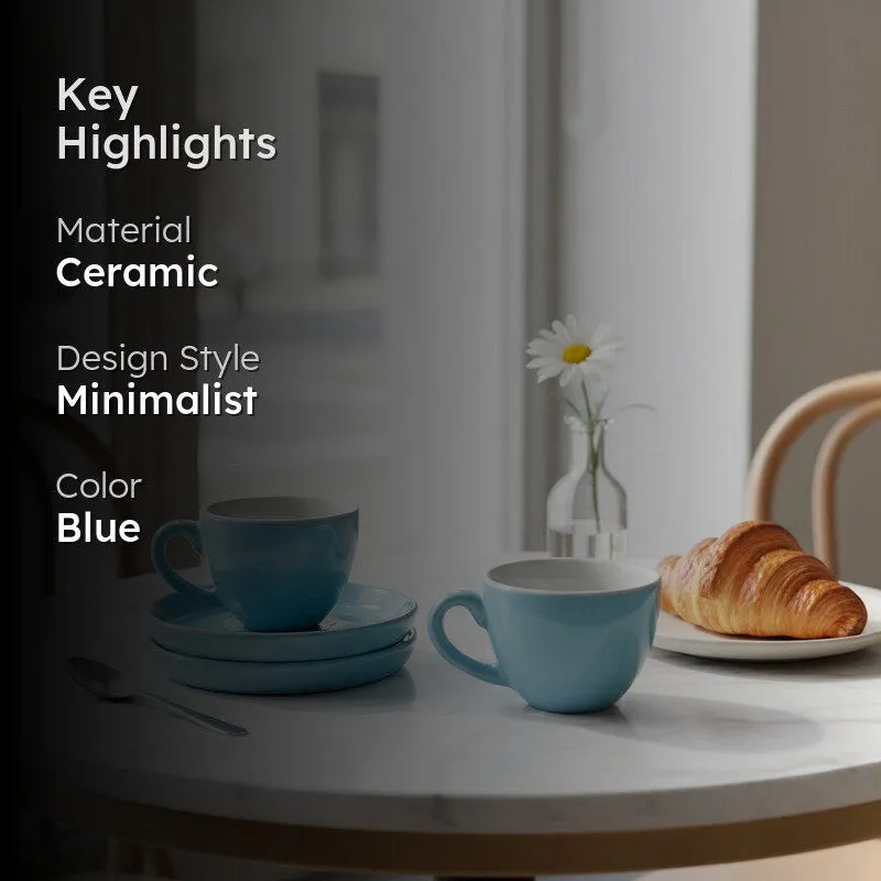 TeaBloom Ceramic  Cup & Saucer (100 mL Each)  - Set of Two - 2